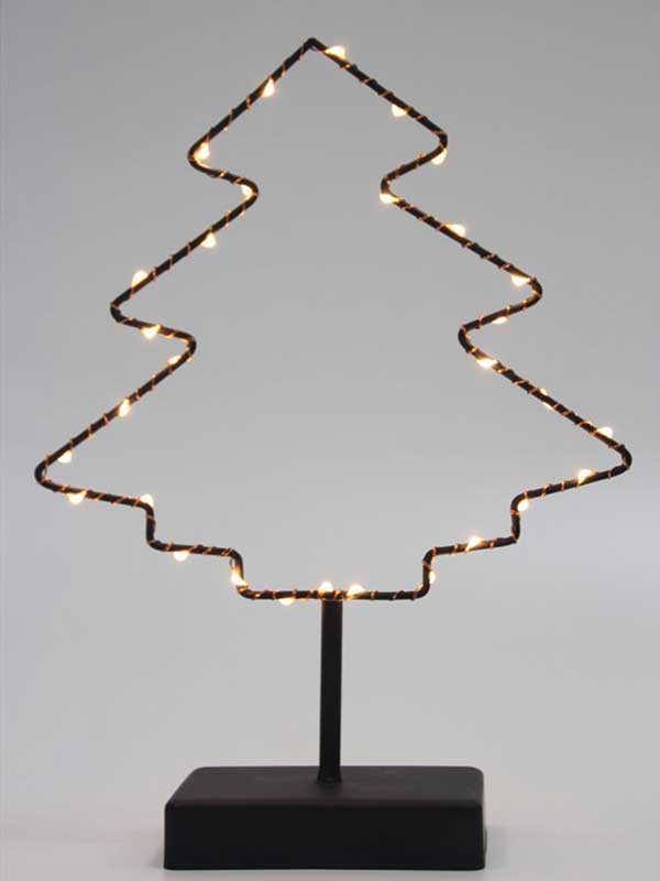 Black Metal Pine Tree Led Décor