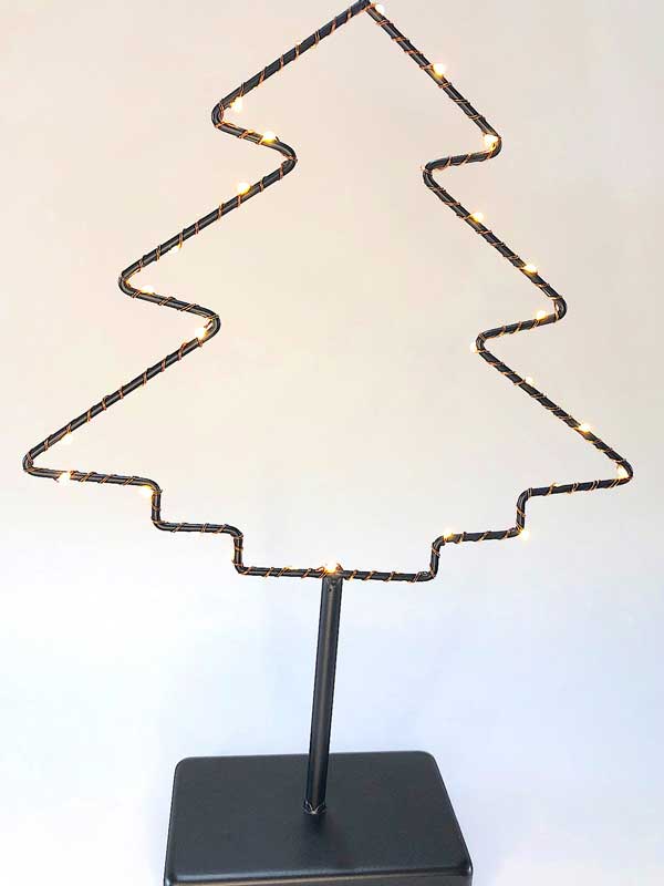 Black Metal Pine Tree Led Décor