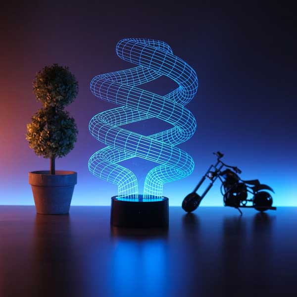 Spiral Figürlü Dekoratif Hediye Led Masa Lambası | BYLAMP