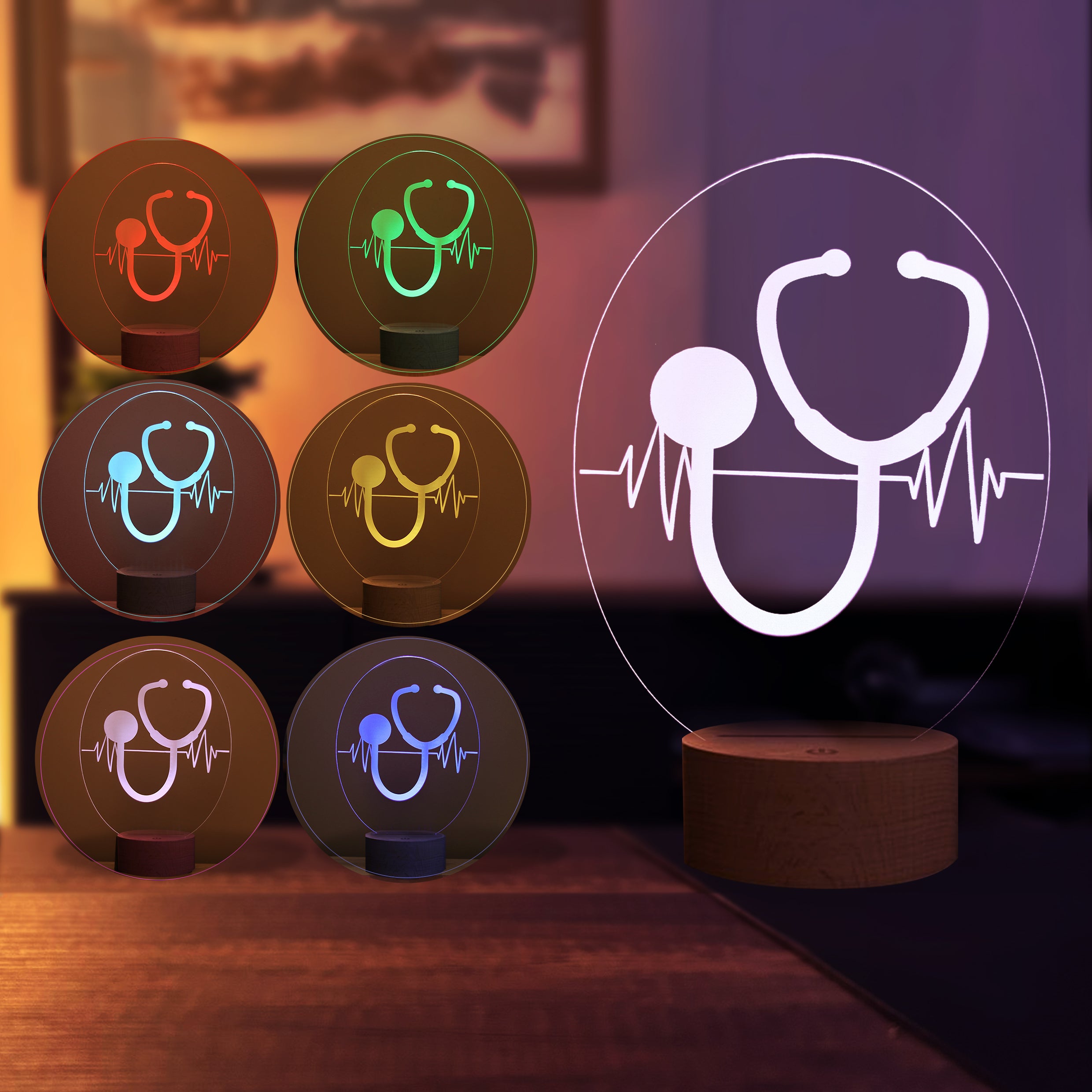 3-D stethoscope LED lamp