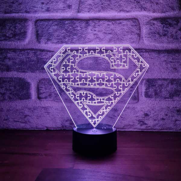 Superman Puzzle Figure Decorative Gift Led Table Lamp | BYLAMP