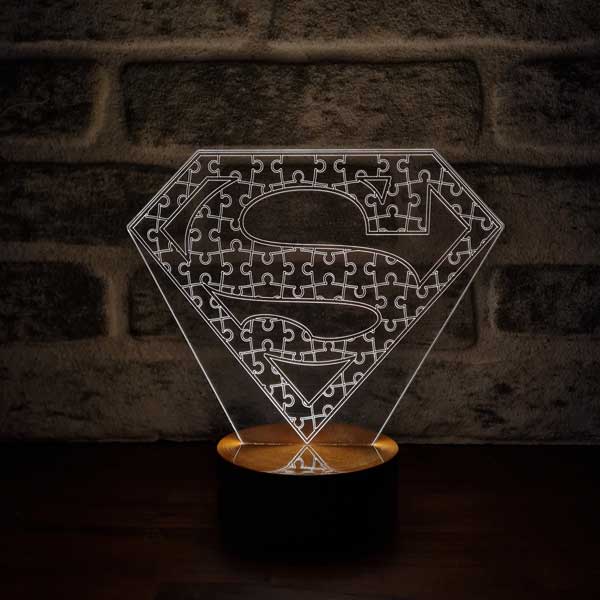 Superman Puzzle Figure Decorative Gift Led Table Lamp | BYLAMP