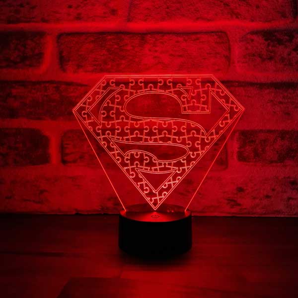 Superman Puzzle Figürlü Dekoratif Hediye Led Masa Lambası | BYLAMP