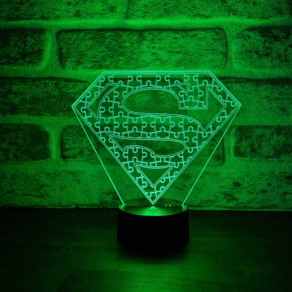 Superman Puzzle Figürlü Dekoratif Hediye Led Masa Lambası | BYLAMP