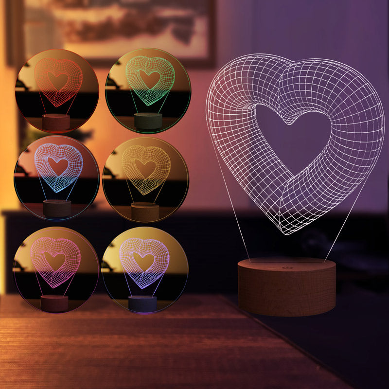 3-dimensional single-hearted LED lamp