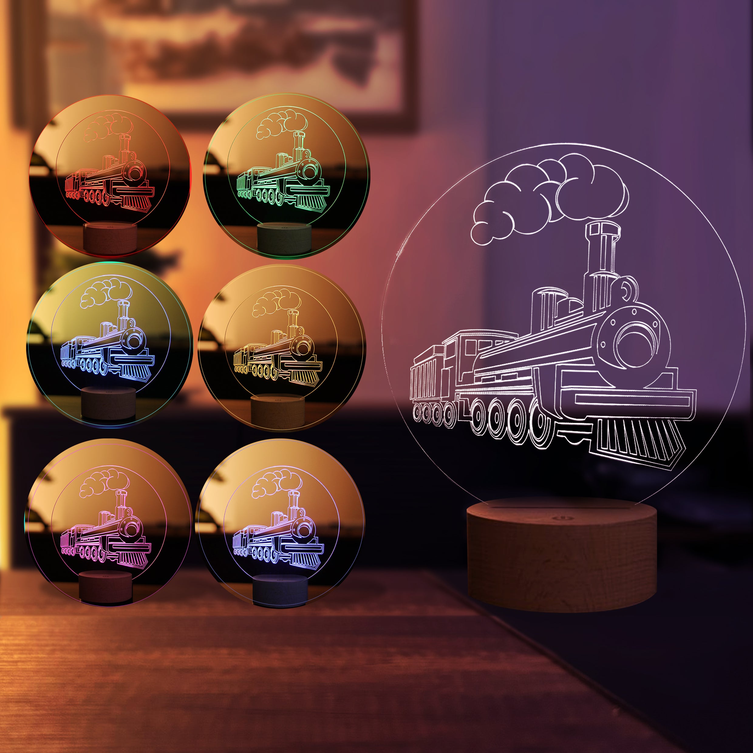 3-D Train LED Lamp