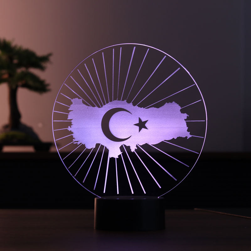 Türkiye Haritası Figürlü Dekoratif Hediye Led Masa Lambası | BYLAMP