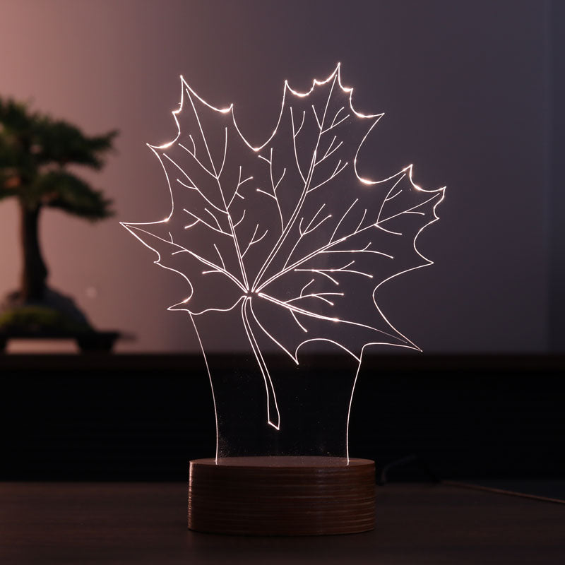 3-D chinar leaf gift table lamp