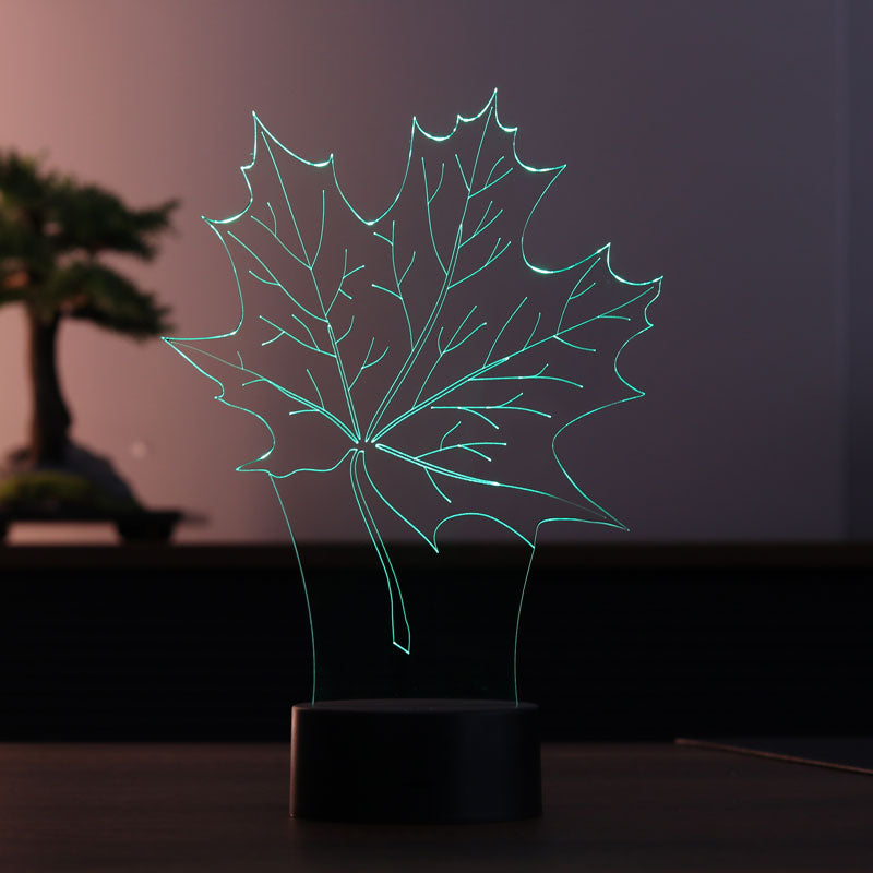 3-D chinar leaf gift table lamp