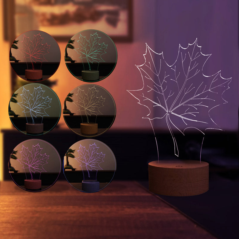 3-D chinar leaf gift table lamp