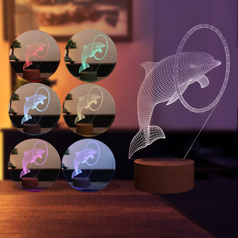 3D dolphin fish lamp