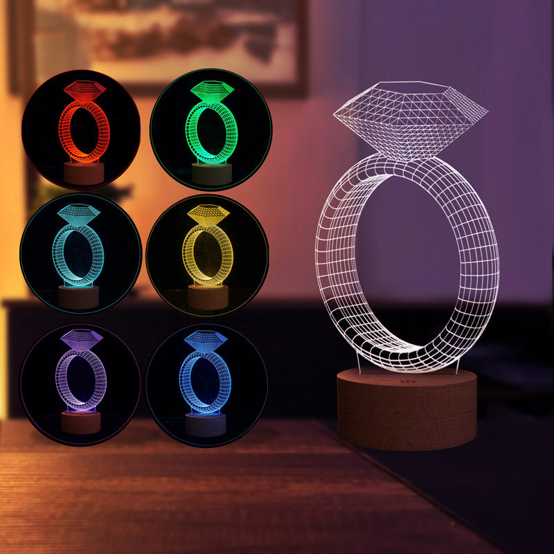 3-D Ring Led Table Lamp