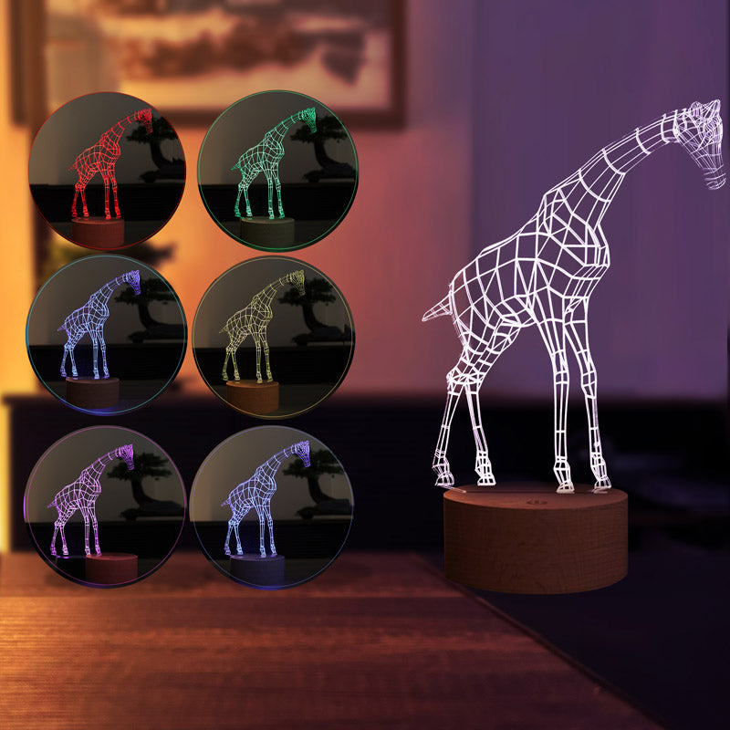 3D giraffe led table lamp